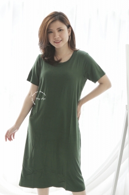 Maura Dress Kaos Polos Casual Basic Premium - NADR 02 Hijau